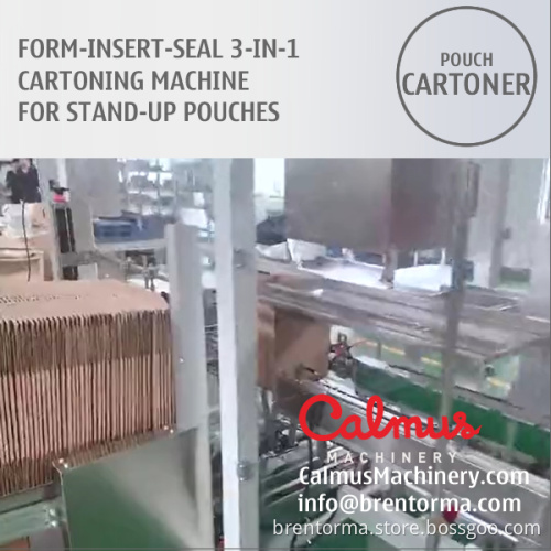 Monoblock Case Packer Cartoning Machine for Packaging Stand Up Pouches